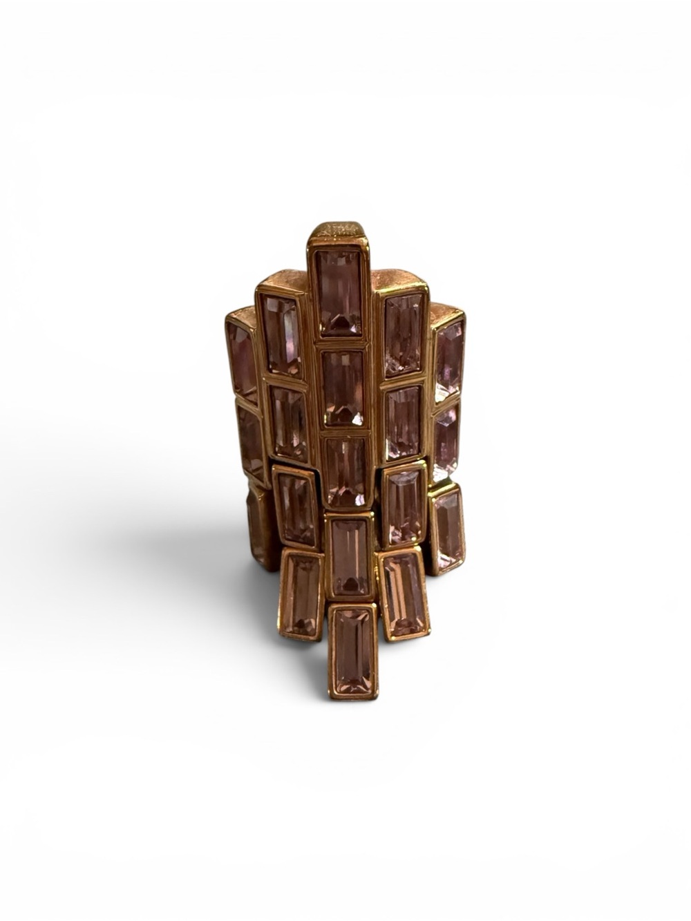 Swarovski Gold Baguette Cluster Ring - Picture 3 of 3